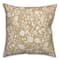 Gold and White Florals Throw Pillow 18&#x22; x 18&#x22;